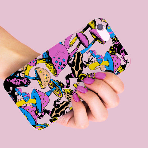 Magic Mushrooms and Frogs Phone Case in Pastel